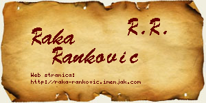 Raka Ranković vizit kartica